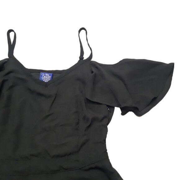 Disney Romper Womens Small Black Cold Shoulder Beauty And The Beast - Picture 9 of 16